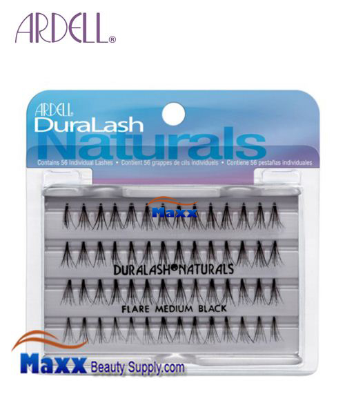 12 Package - Ardell DuraLash Natural Knot Free Flare Lashes - Medium Black